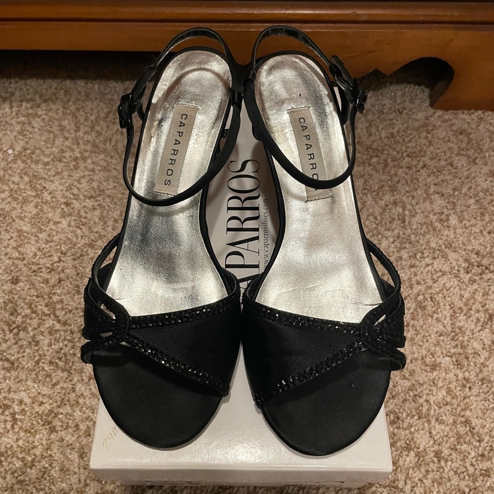 Caparros Black Satin Heels